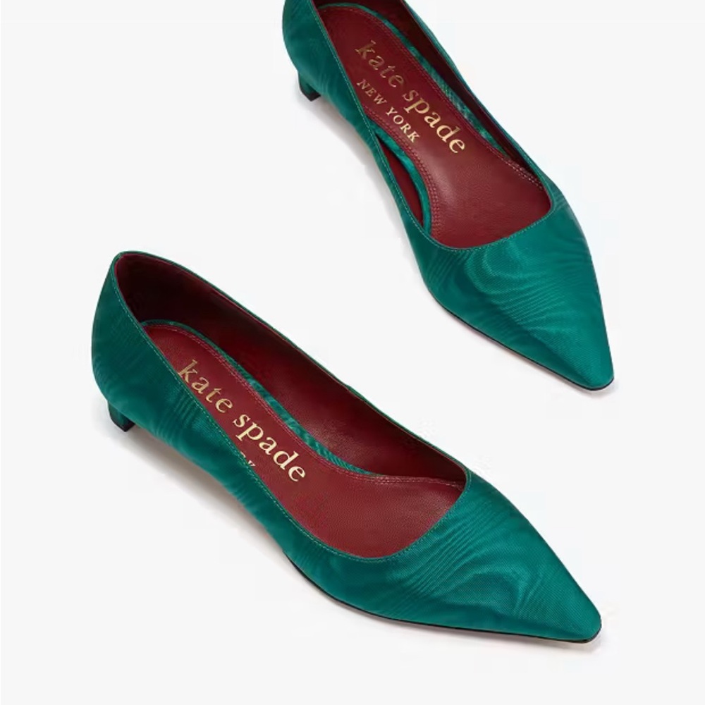 NWT Kate Spade Green Heels Elegant and Stylish, size 9.5